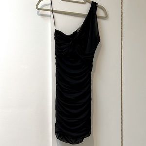 Top Shop Ruched Bow Black Mini New Years Eve Dress Size 4